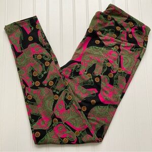 NWT LulaRoe TC Leggings black pink green paisley elephants rare unicorn HTF NEW